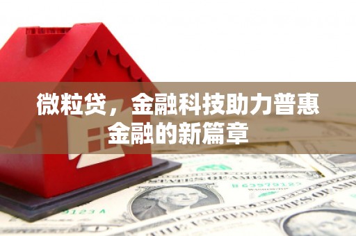马边微粒贷，金融科技助力普惠金融的新篇章