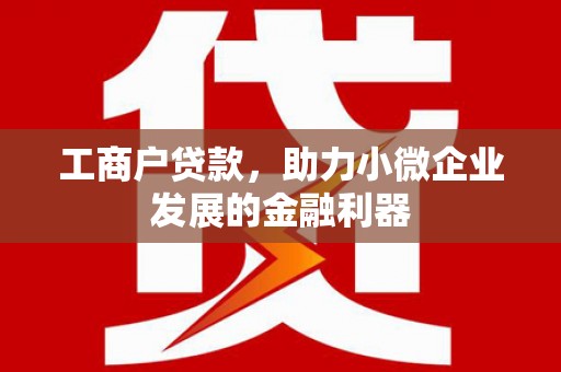 马边工商户贷款，助力小微企业发展的金融利器