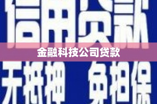 马边金融科技公司贷款
