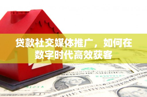 马边贷款社交媒体推广，如何在数字时代高效获客