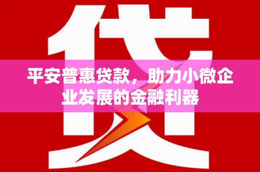 马边平安普惠贷款，助力小微企业发展的金融利器