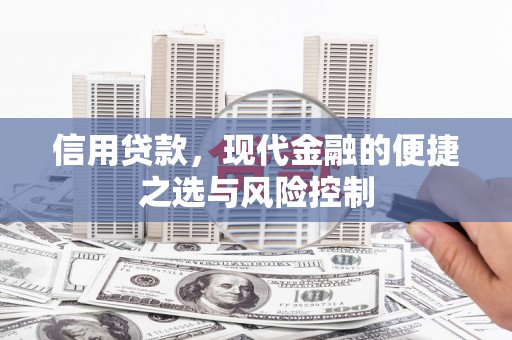马边信用贷款，现代金融的便捷之选与风险控制