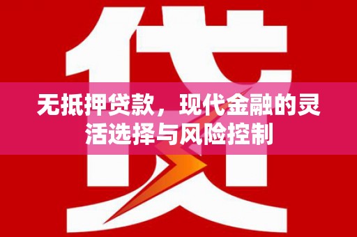 马边无抵押贷款，现代金融的灵活选择与风险控制