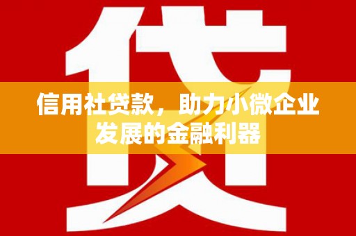 马边信用社贷款，助力小微企业发展的金融利器
