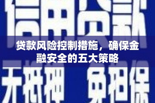 马边贷款风险控制措施，确保金融安全的五大策略