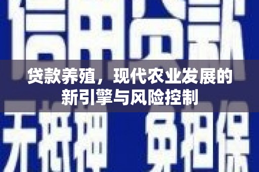马边贷款养殖，现代农业发展的新引擎与风险控制