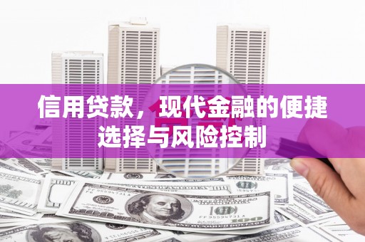 马边信用贷款，现代金融的便捷选择与风险控制