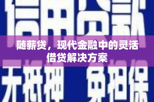 马边随薪贷，现代金融中的灵活借贷解决方案