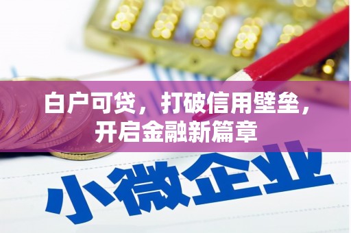 马边白户可贷，打破信用壁垒，开启金融新篇章