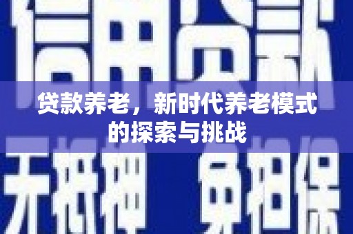马边贷款养老，新时代养老模式的探索与挑战