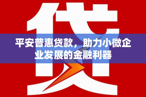 马边平安普惠贷款，助力小微企业发展的金融利器