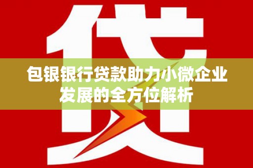 马边包银银行贷款助力小微企业发展的全方位解析