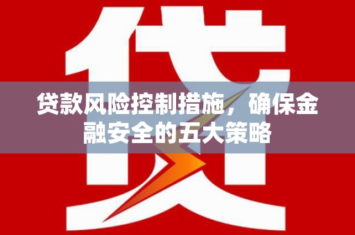 马边贷款风险控制措施，确保金融安全的五大策略
