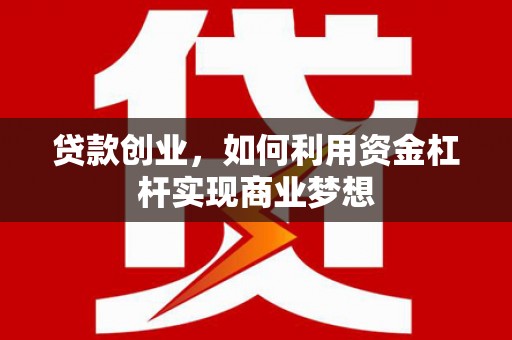 马边贷款创业，如何利用资金杠杆实现商业梦想