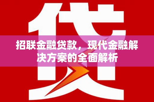 马边招联金融贷款，现代金融解决方案的全面解析