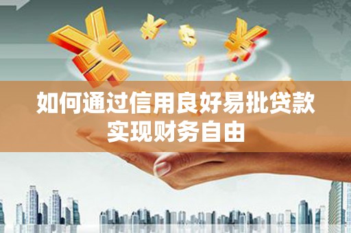 马边如何通过信用良好易批贷款实现财务自由
