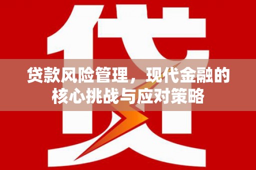 马边贷款风险管理，现代金融的核心挑战与应对策略