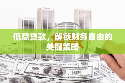 马边低息贷款，解锁财务自由的关键策略