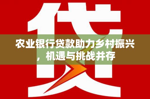 马边农业银行贷款助力乡村振兴，机遇与挑战并存