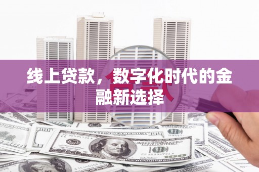 马边线上贷款，数字化时代的金融新选择