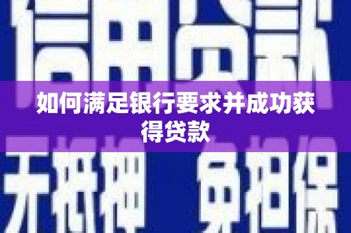 马边如何满足银行要求并成功获得贷款